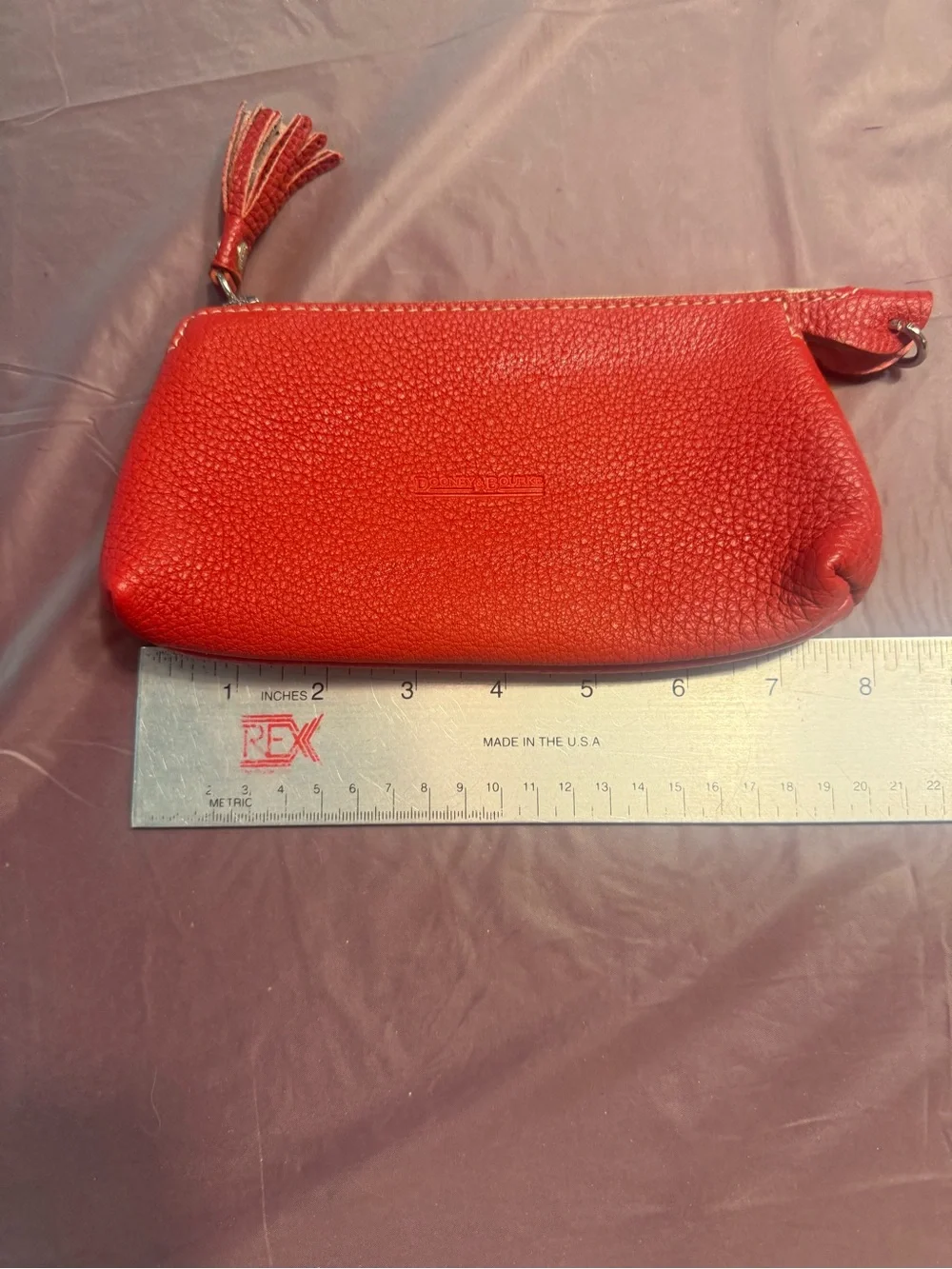 Dooney & Bourke Red Pebbles Leather Cosmetic Bag